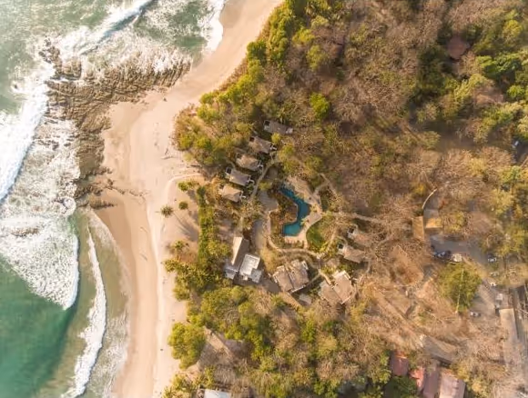 Aerial view of Nantipa and Santa Teresa beach in 2019